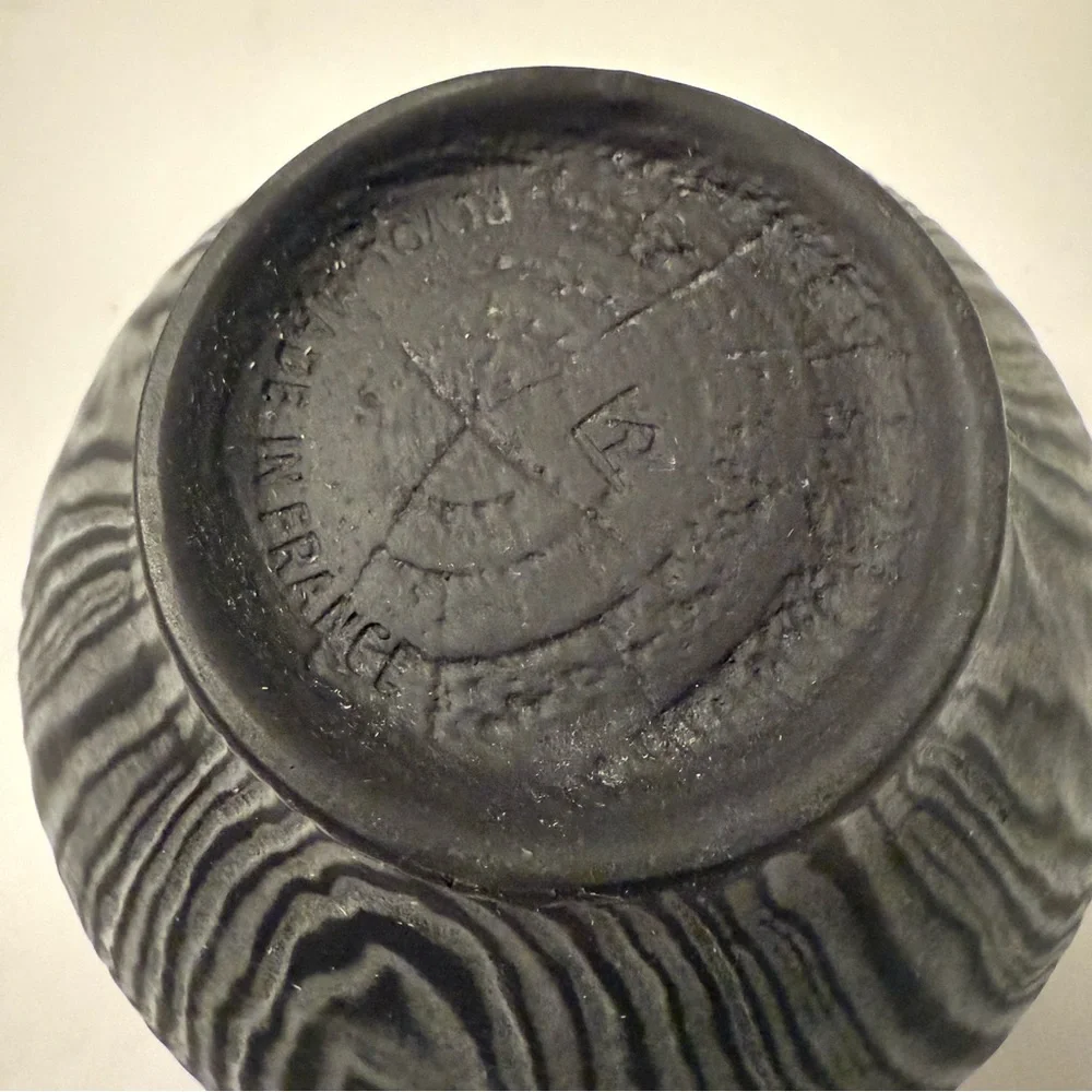 REVOL FRANCE BOWL PORCELAIN GRAY BLACK TEXTURED DESIGN HOME DINNERWARE DINING